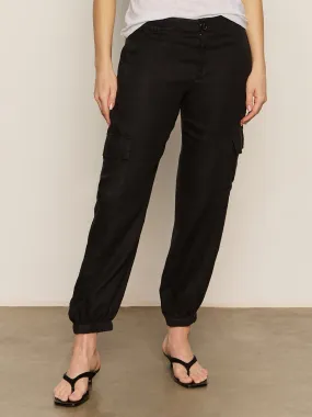 Low Profile Take Over Linen Jogger Standard Rise Pant Black