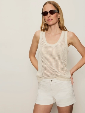 No Iron Fabric Mesh Stitch Shell Sweater Macrame