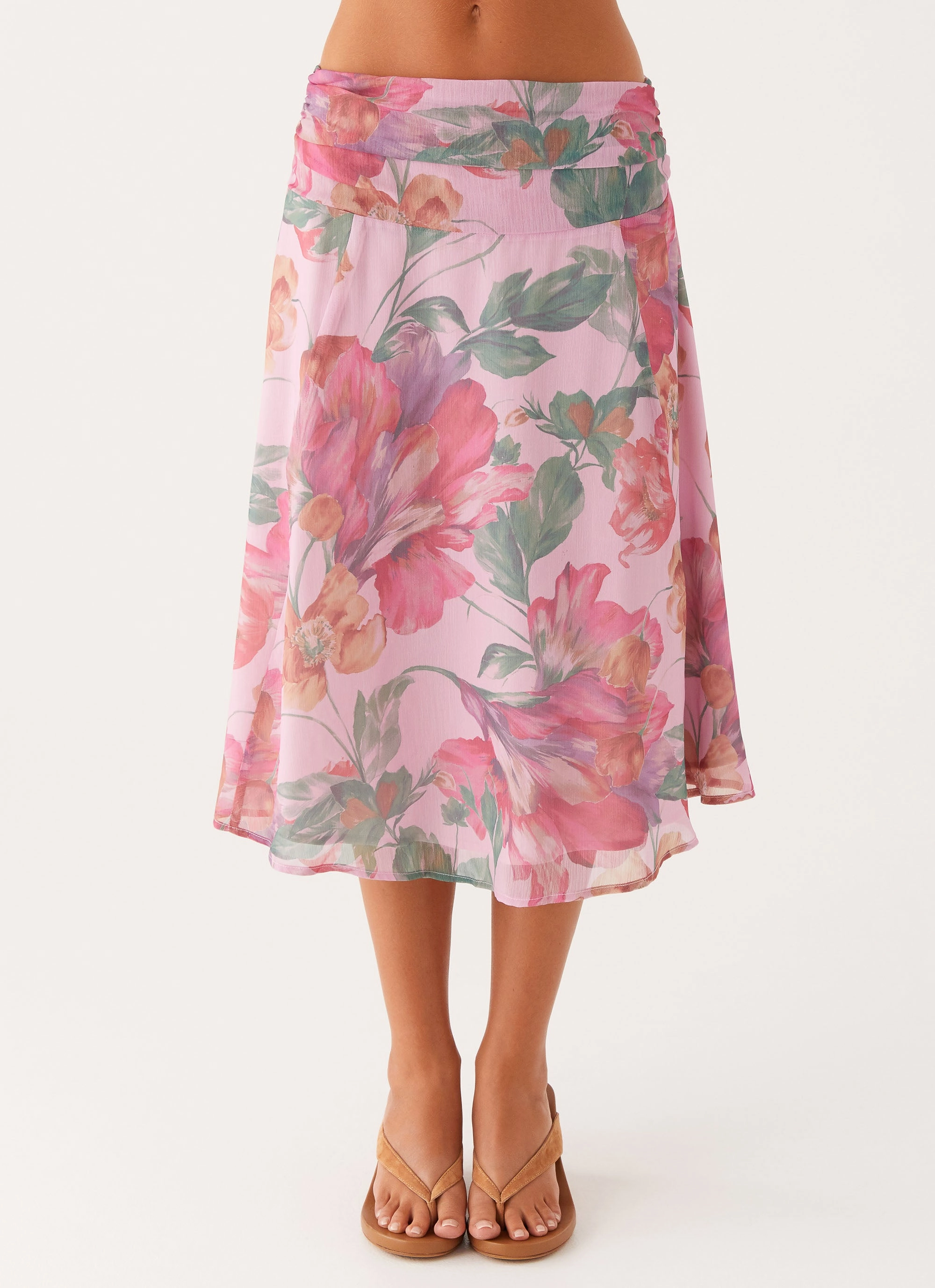 Valley Midi Skirt - Pink Floral Core Collection