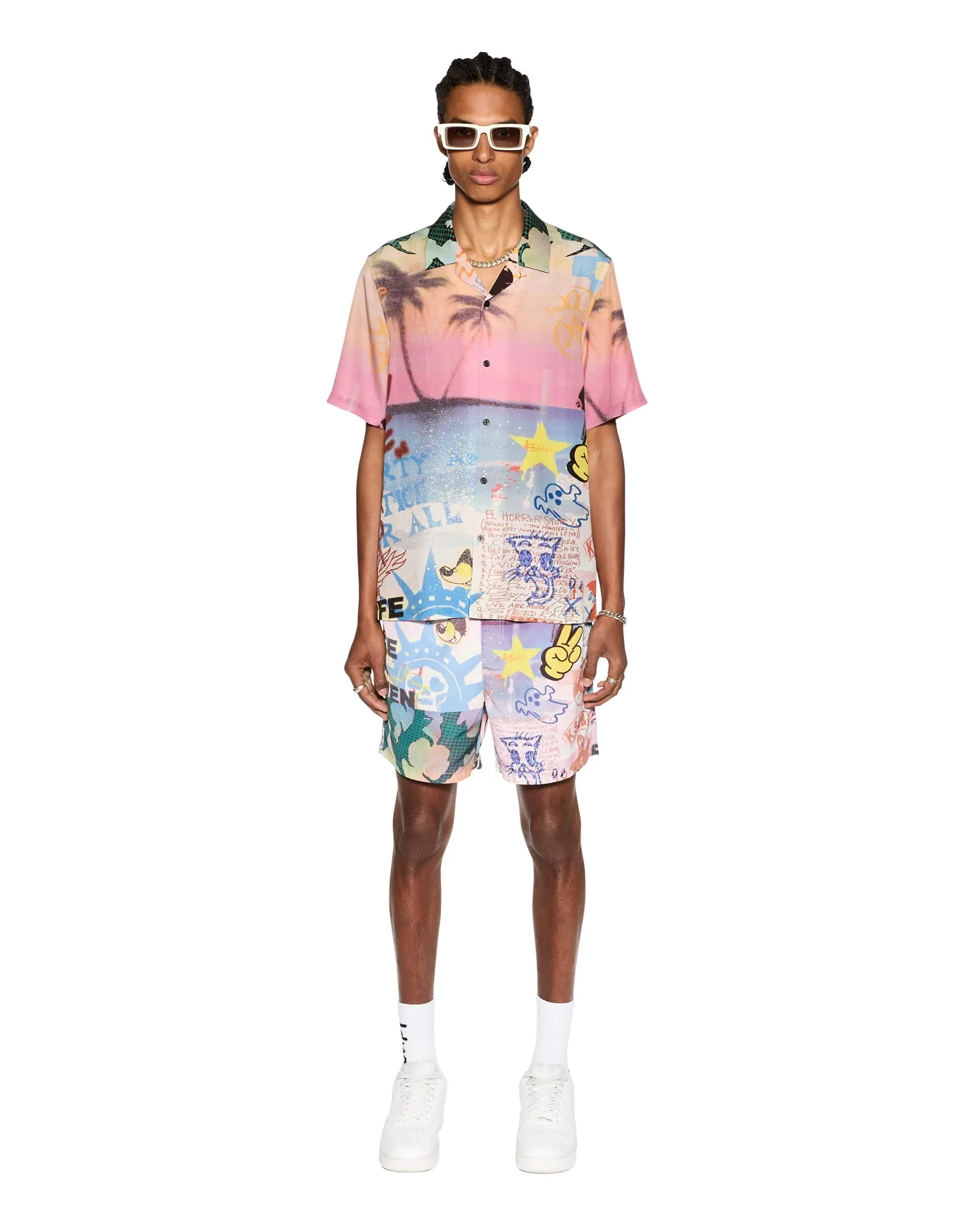 Beach Ready Shorts quick-dry feature VANDALS RESORT SS SHIRT MULTI