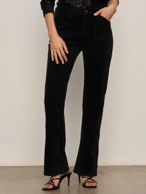 Chilly Weather Wear Velveteen Brook Bootcut Pant Black Petite Sizing