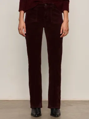 Velveteen Brook Bootcut Pant Dark Crimson Petite Sizing ButterSoftTexture