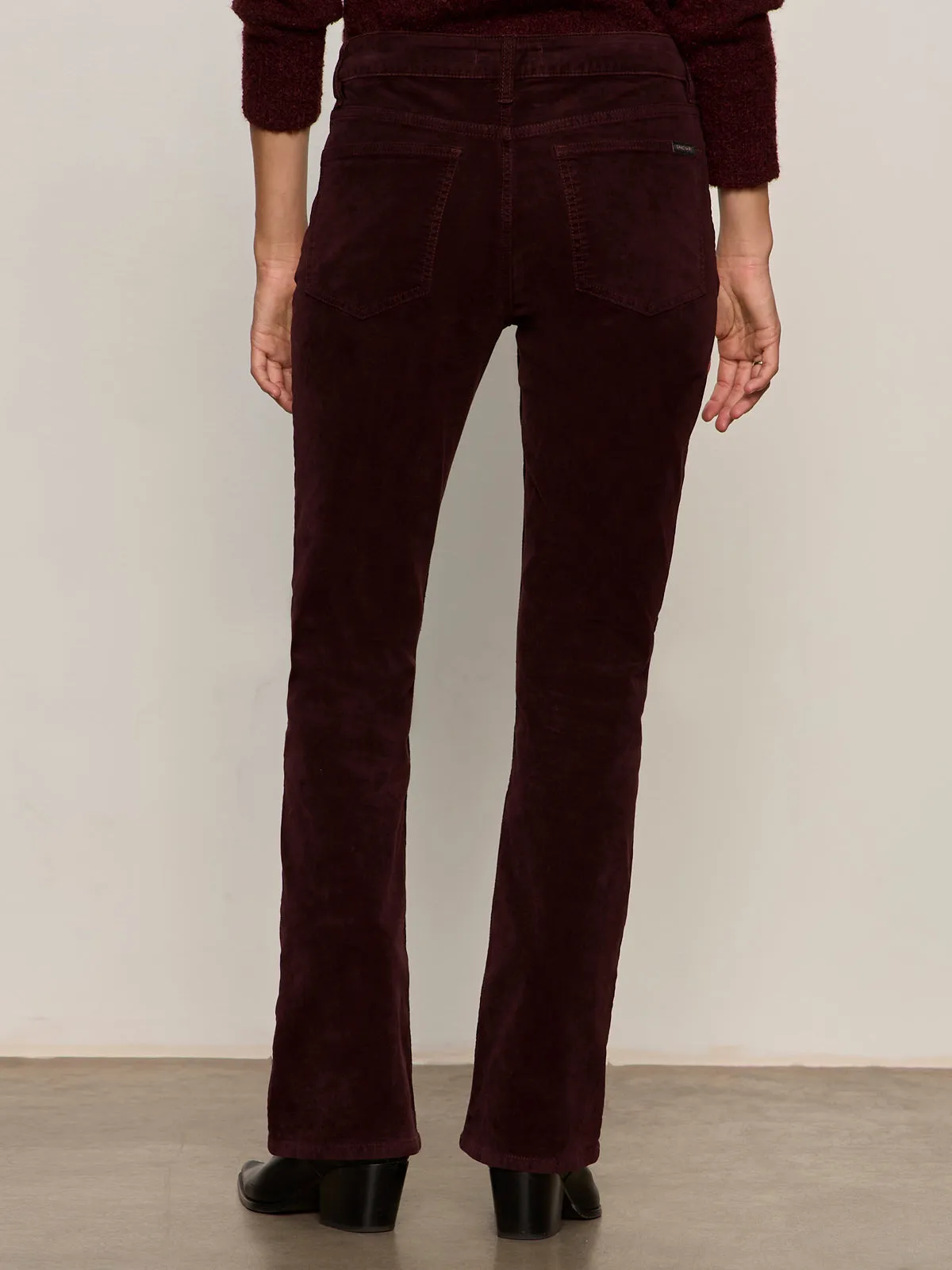 Velveteen Brook Bootcut Pant Dark Crimson Petite Sizing Comfortable Collar Microfiber Technology