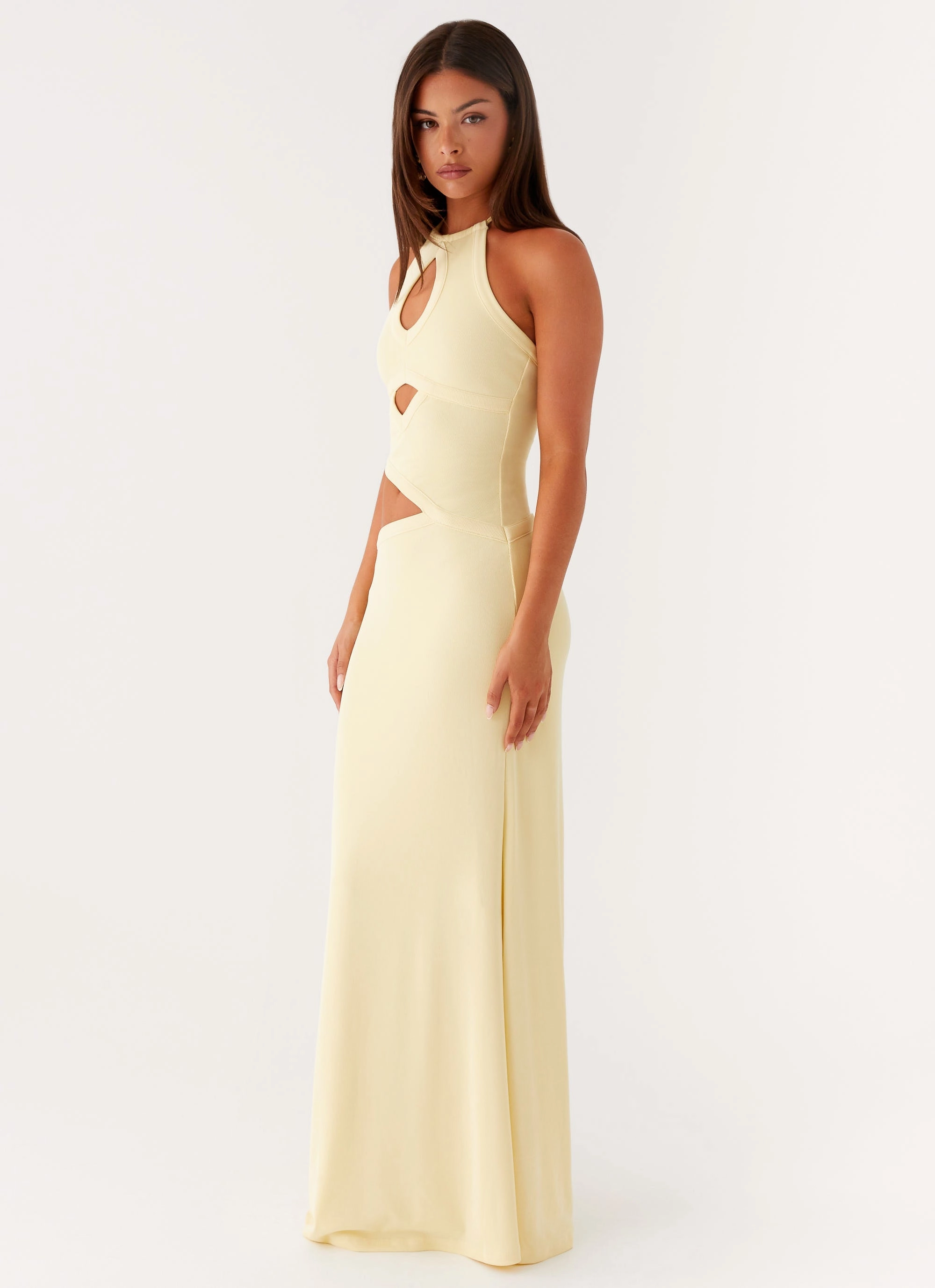 Lounge Favorite Sharp Fit Lanah Cut Out Maxi Dress - Yellow