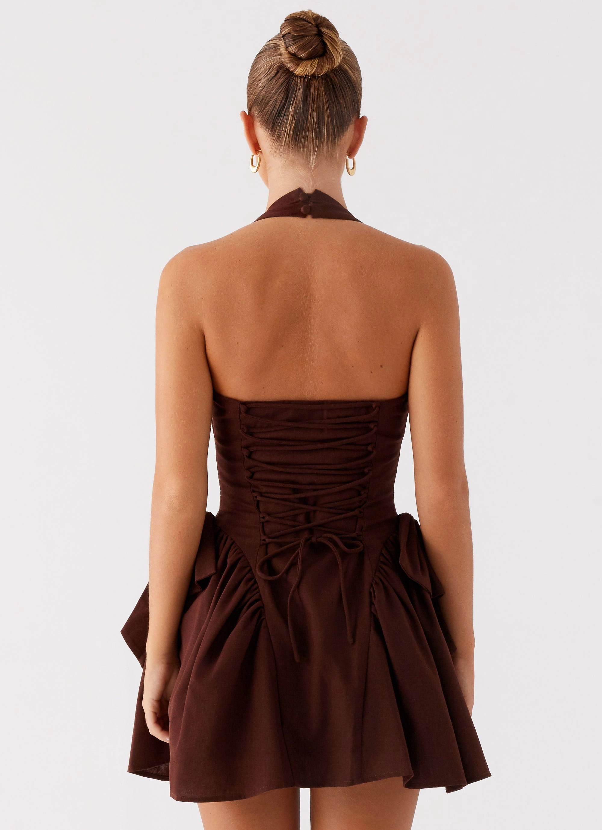 Layered Structure Avalo Mini Dress - Chocolate