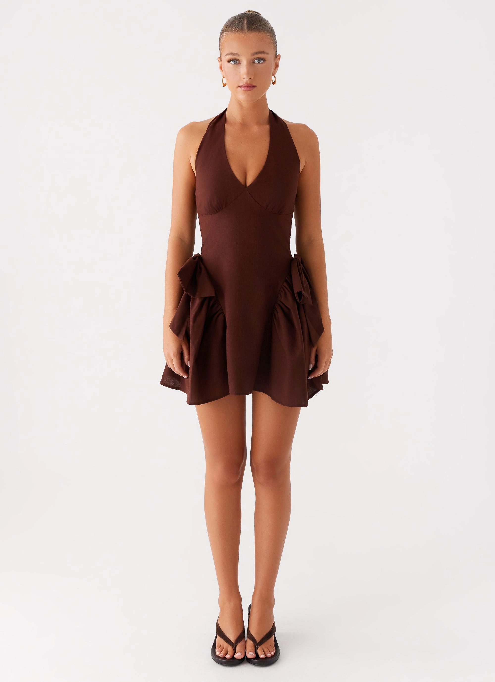 Avalo Mini Dress - Chocolate Neutral Wear