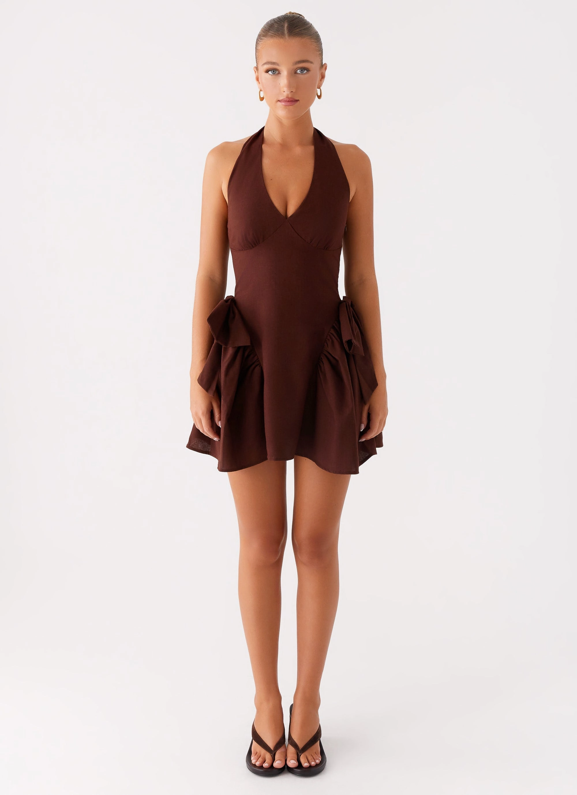 Easy Style Avalo Mini Dress - Chocolate