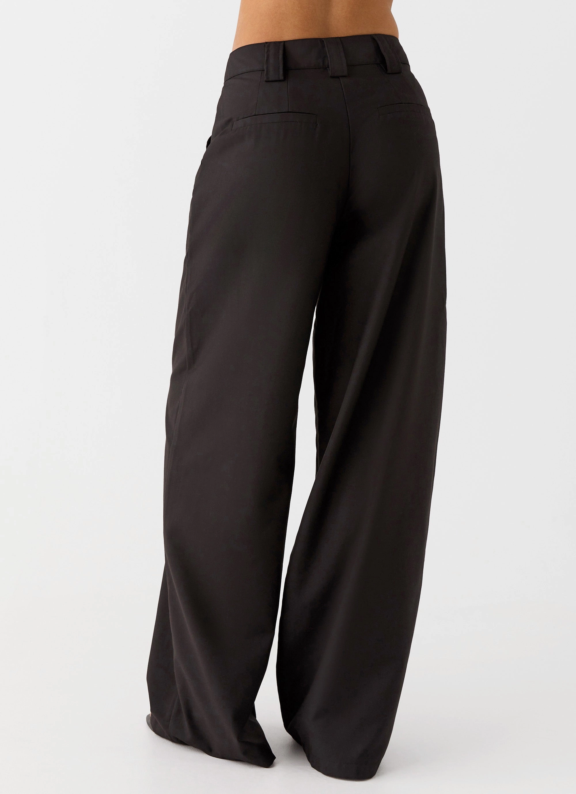 High Rise Design Siena Style Tailored Pants - Black