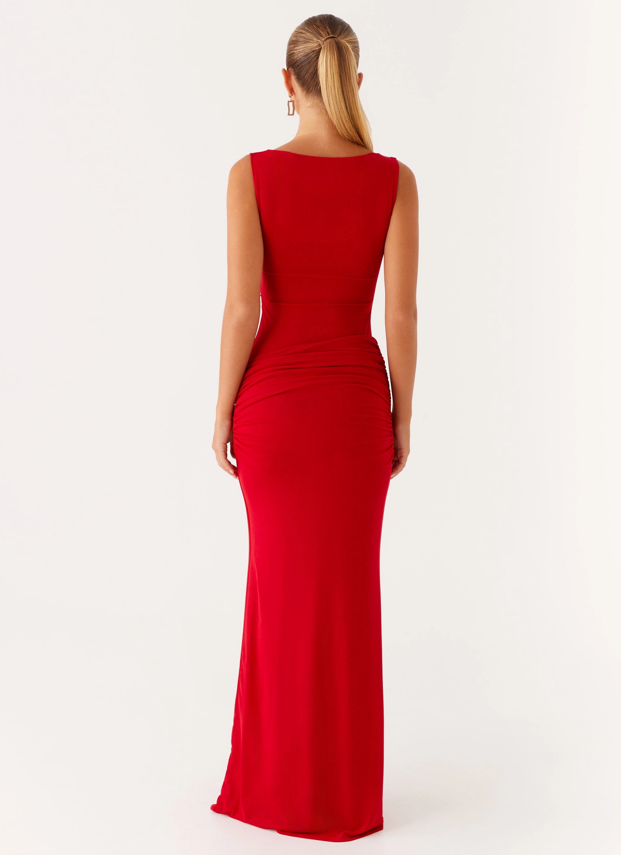 Missy Maxi Dress - Red Elastic-Waist