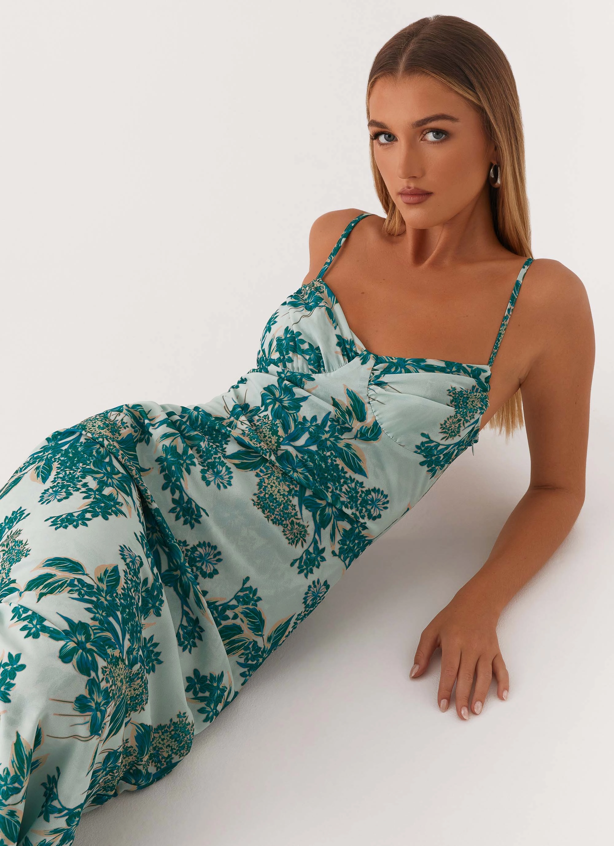 Love Song Midi Dress - Cloud Nine Floral Flowing Fit luxe feel