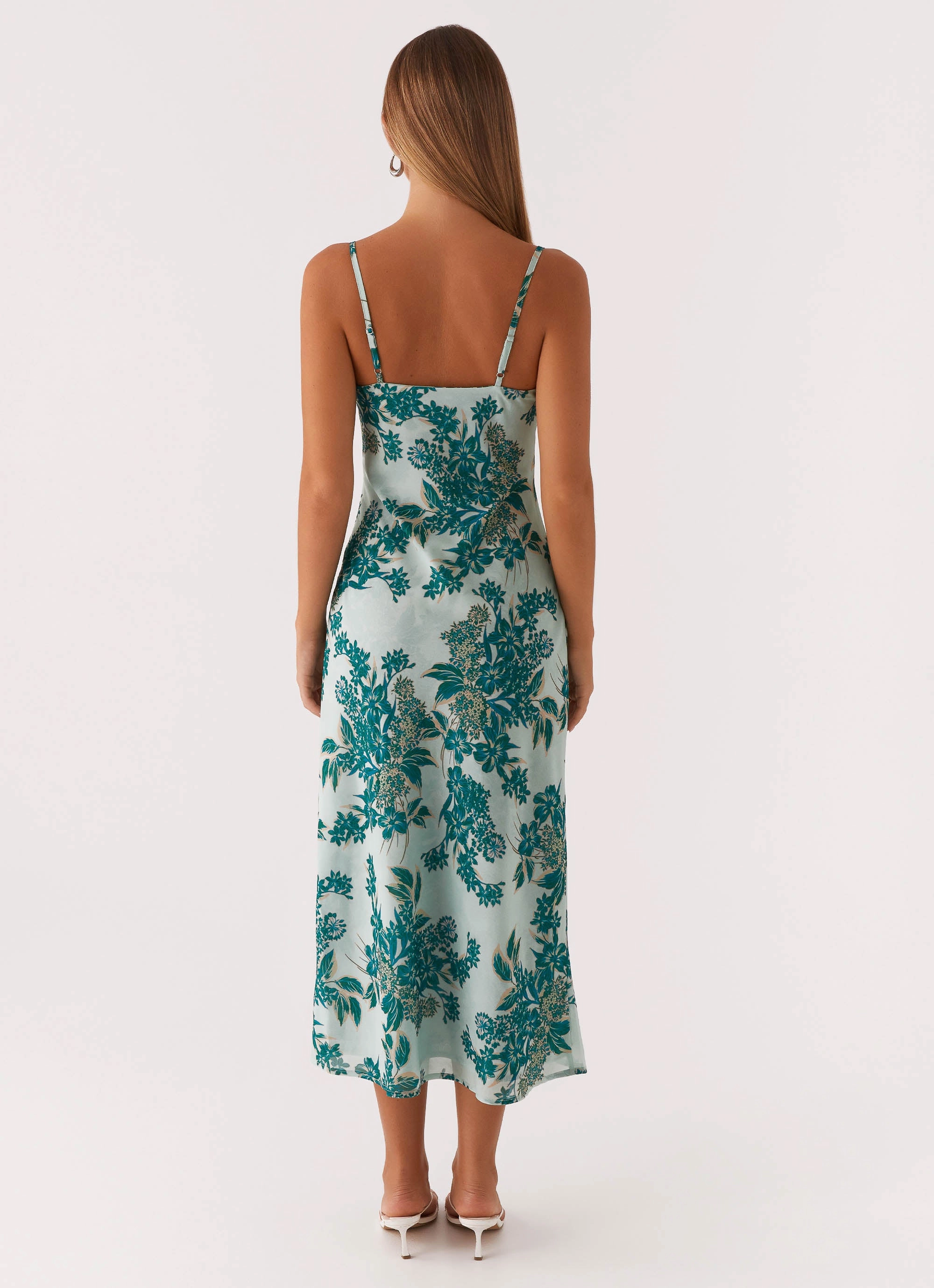 Love Song Midi Dress - Cloud Nine Floral Easy Texture