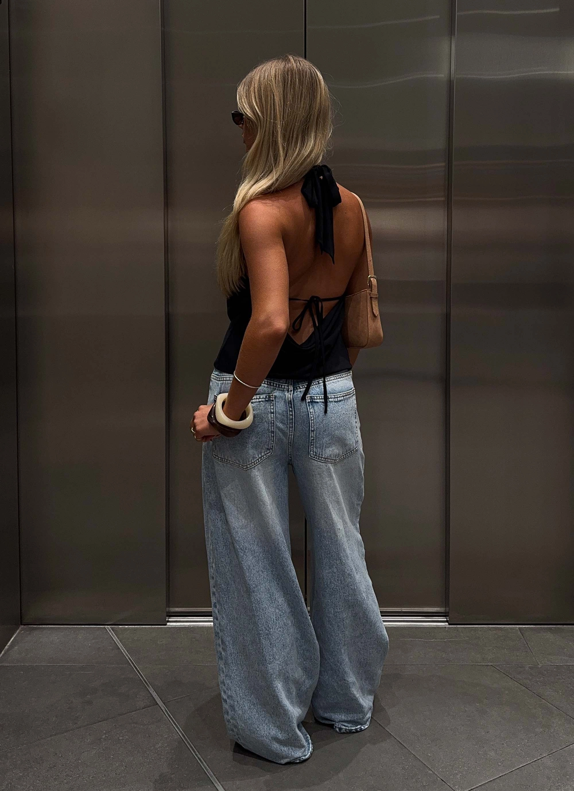 Sporty Design Cozy Look Timeless Wide Leg Jeans - Bleached Blue