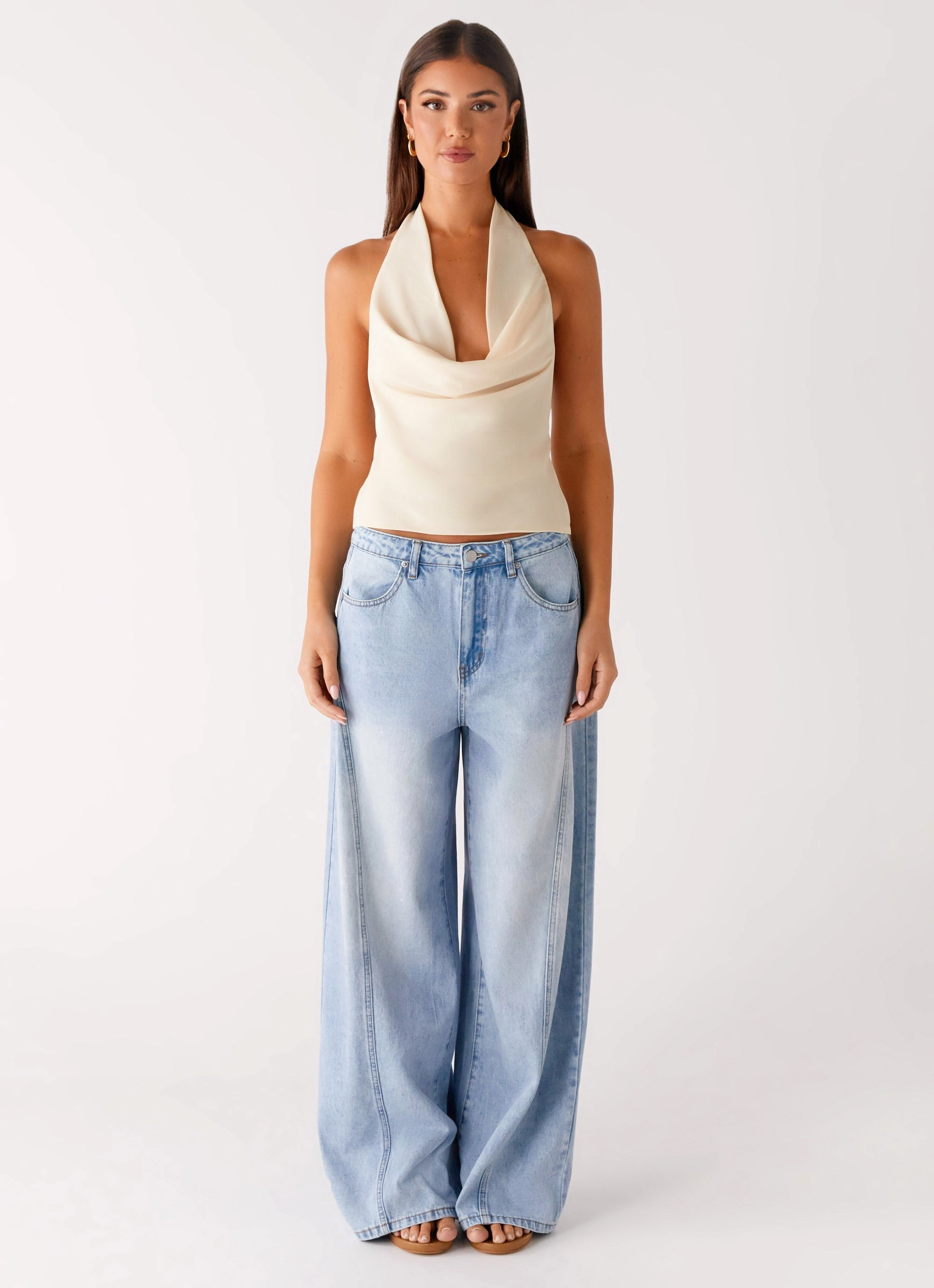 Balanced Fit Timeless Wide Leg Jeans - Bleached Blue