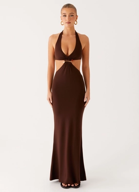 Shawnie Maxi Dress - Chocolate Feminine Design