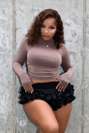 Touching Moment Mock Neck Top Formal Shirt