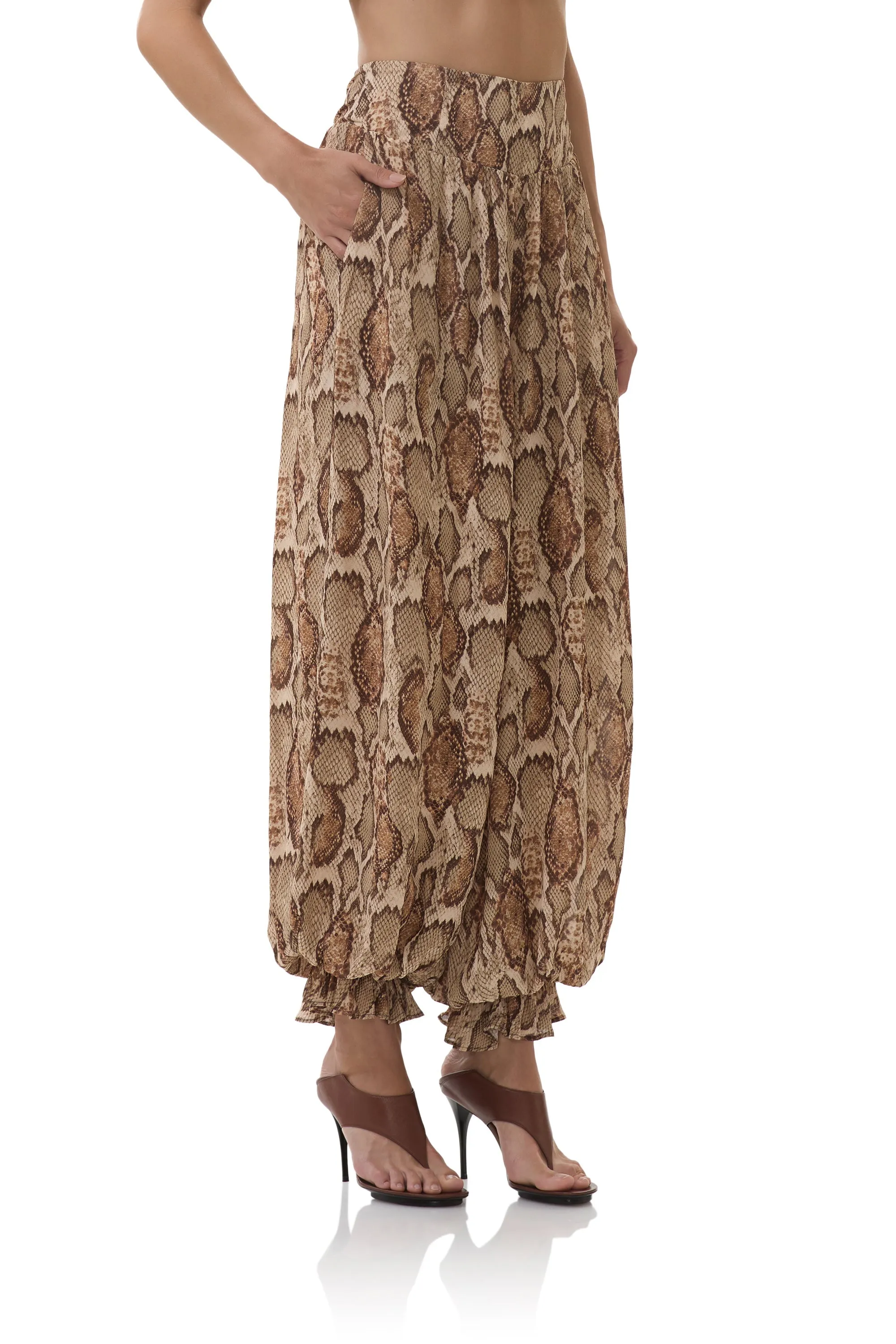 Sustainable Material Blend Vesper Pant - Sand Snake