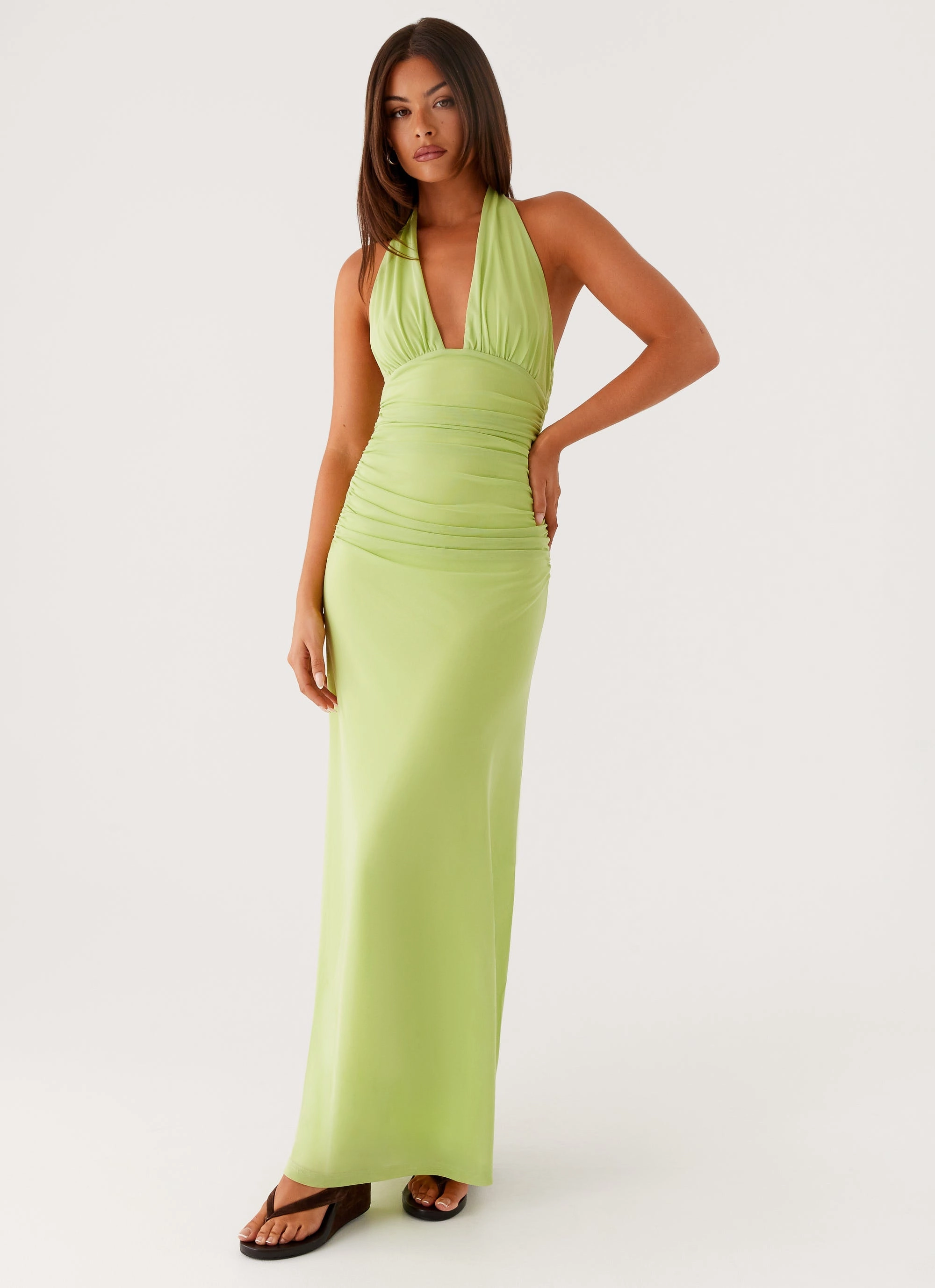 Kerrie Maxi Dress - Lime ReinforcedHem Elegant Simplicity