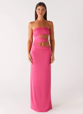 Versatile Fit Ruffle-Detail Montego Maxi Dress - Pink