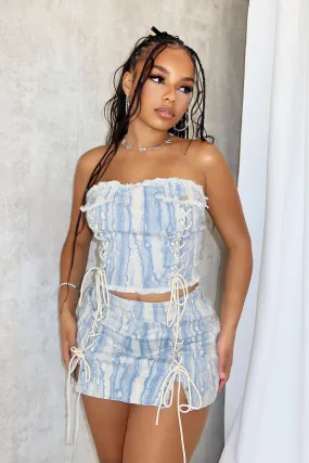 Sporty Design Cooling Technology Vicky Print Corset Strapless Top