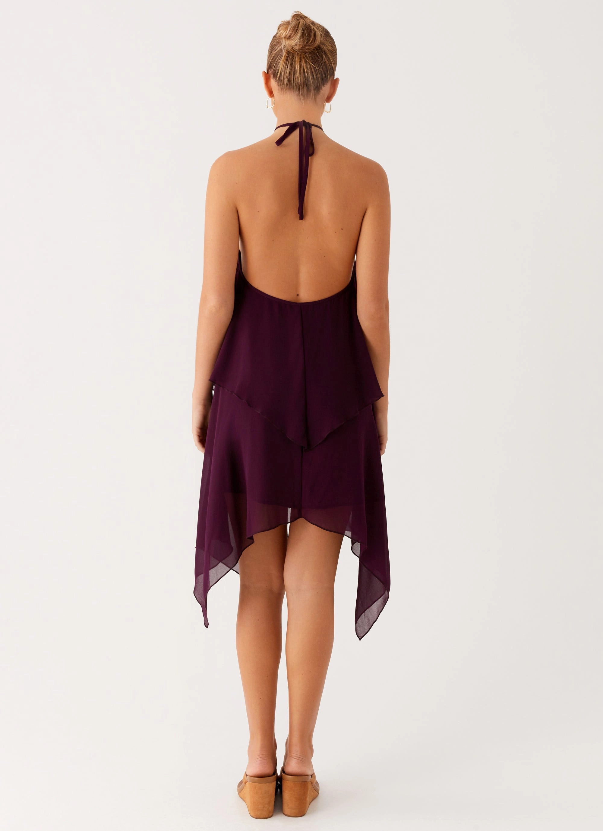 Silky Shine Fall Go Dalenti Midi Dress - Plum