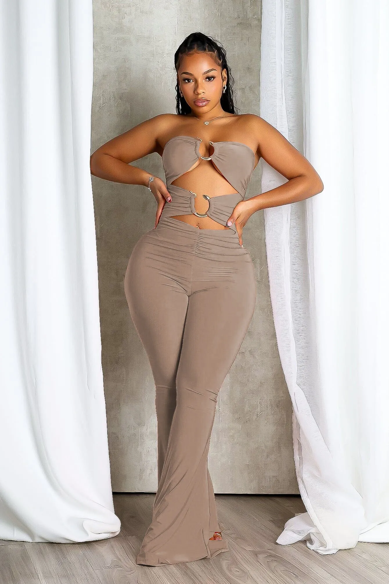 Sport Friendly Anti Static Finish Viper Edge Cutout Snake Trim Jumpsuit