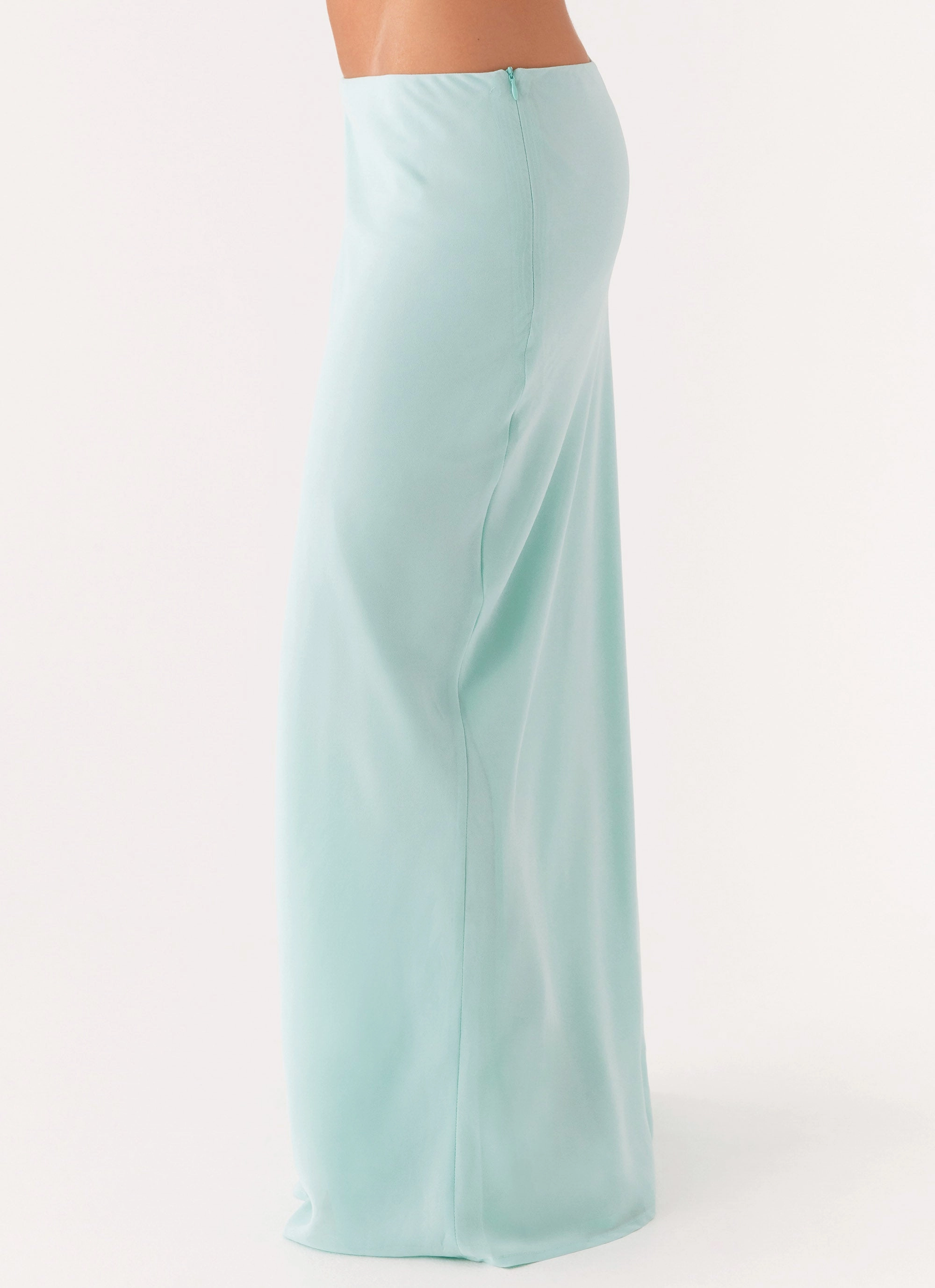 Another Life Chiffon Maxi Skirt - Pale Blue Recycled Material
