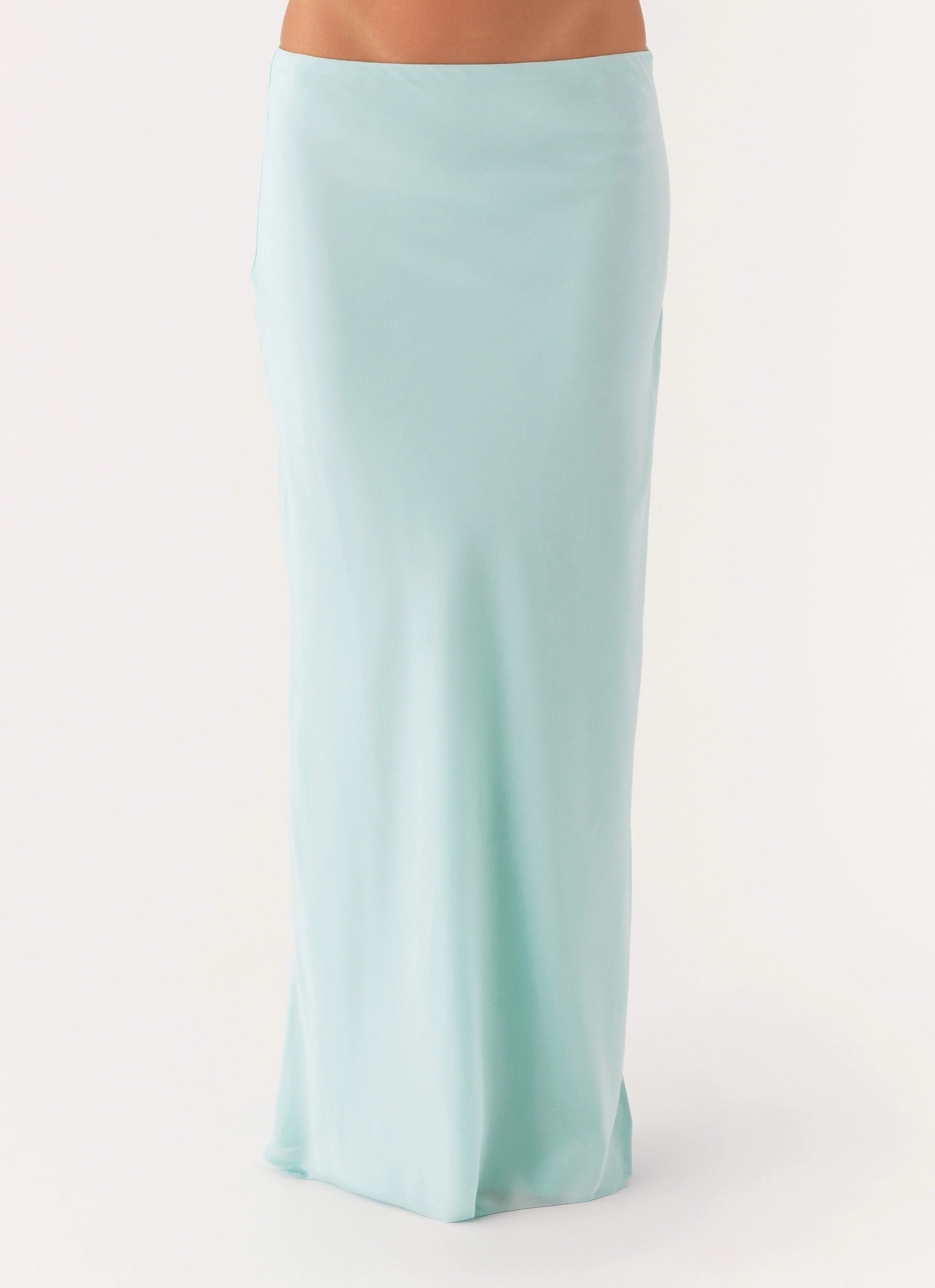 Another Life Chiffon Maxi Skirt - Pale Blue Fashion Combo