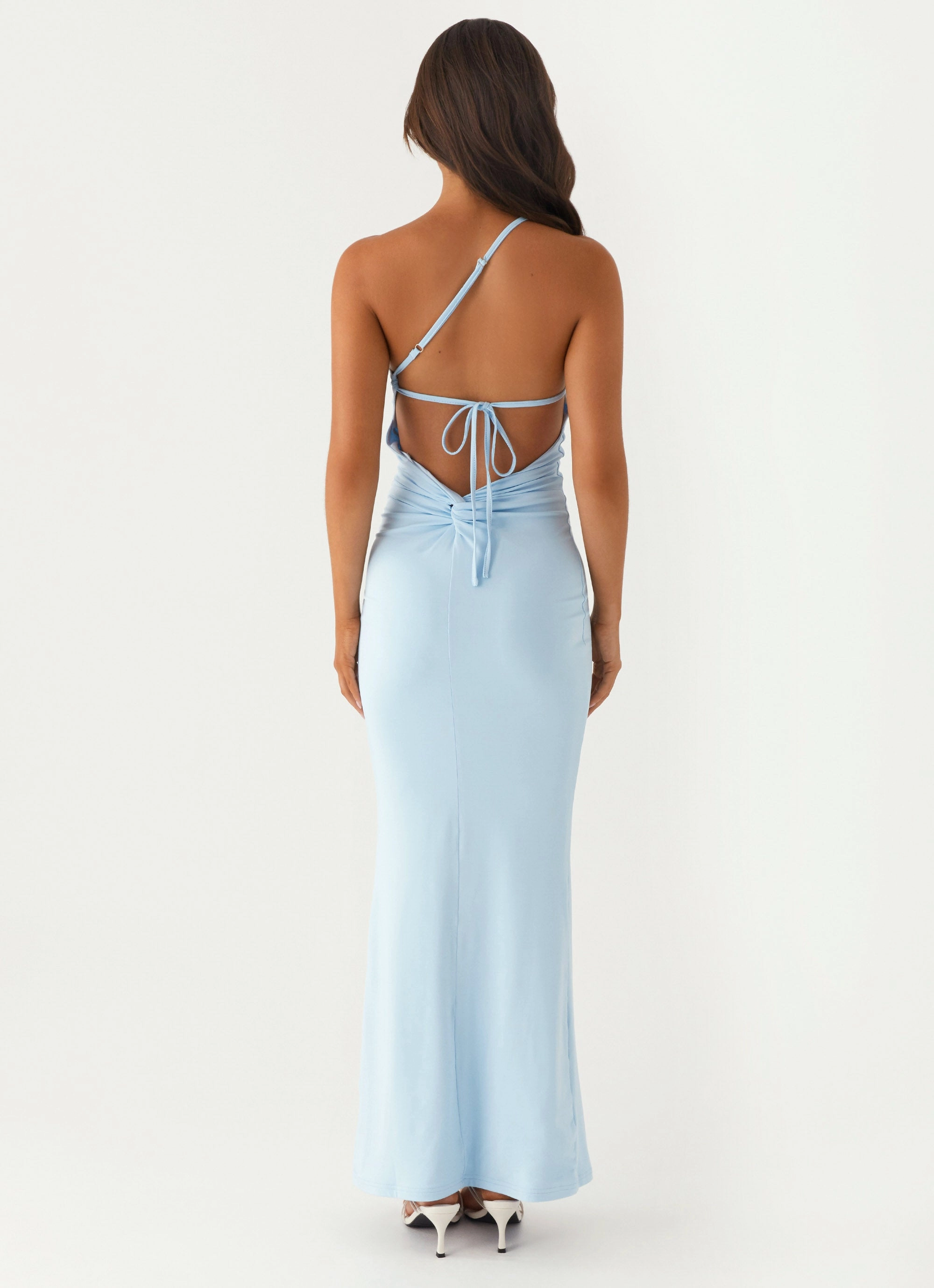Claudia One Shoulder Maxi Dress - Blue Weekend Look