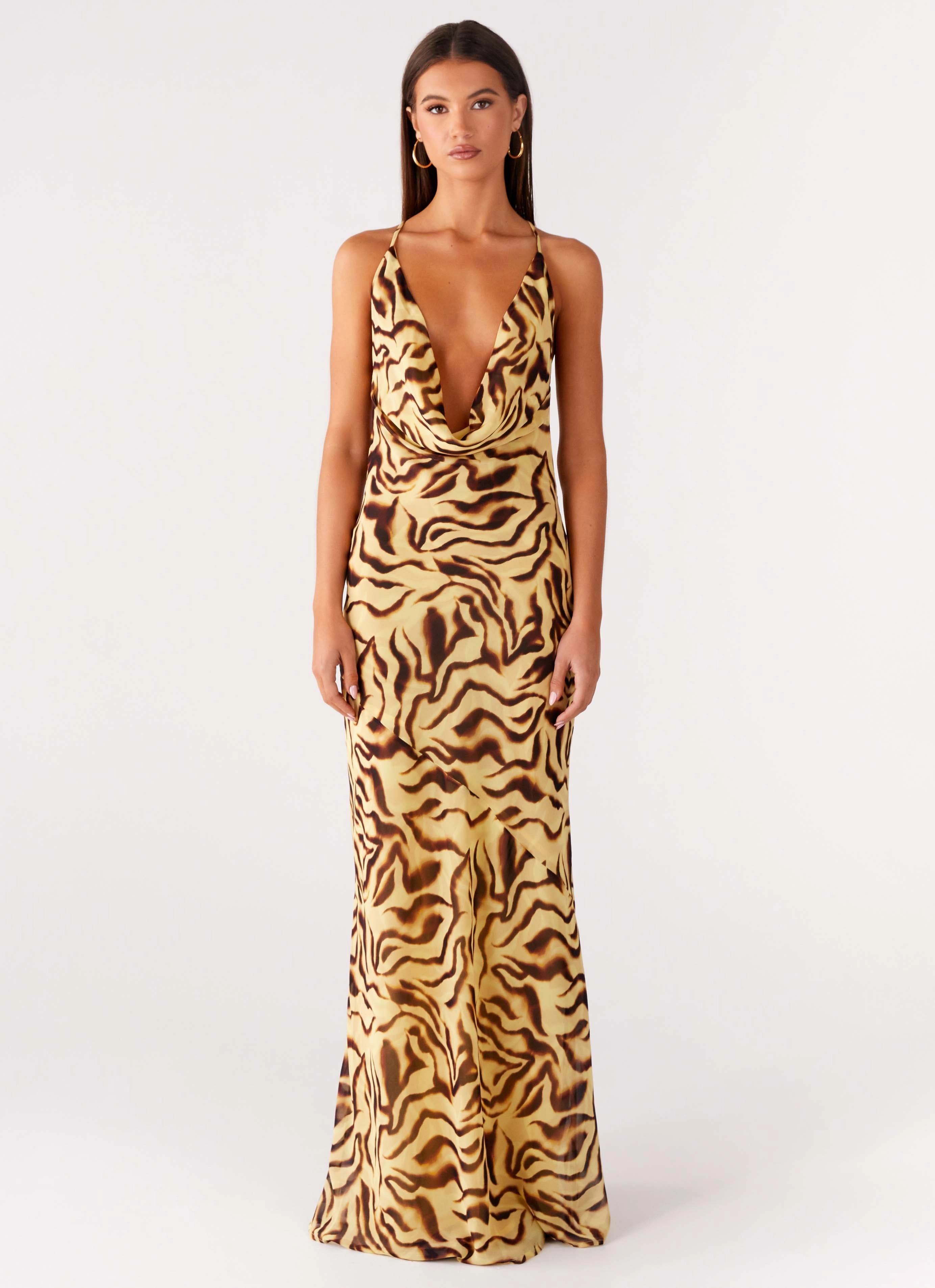Viva Lune Maxi Dress - Laguna Print Bold Elegance