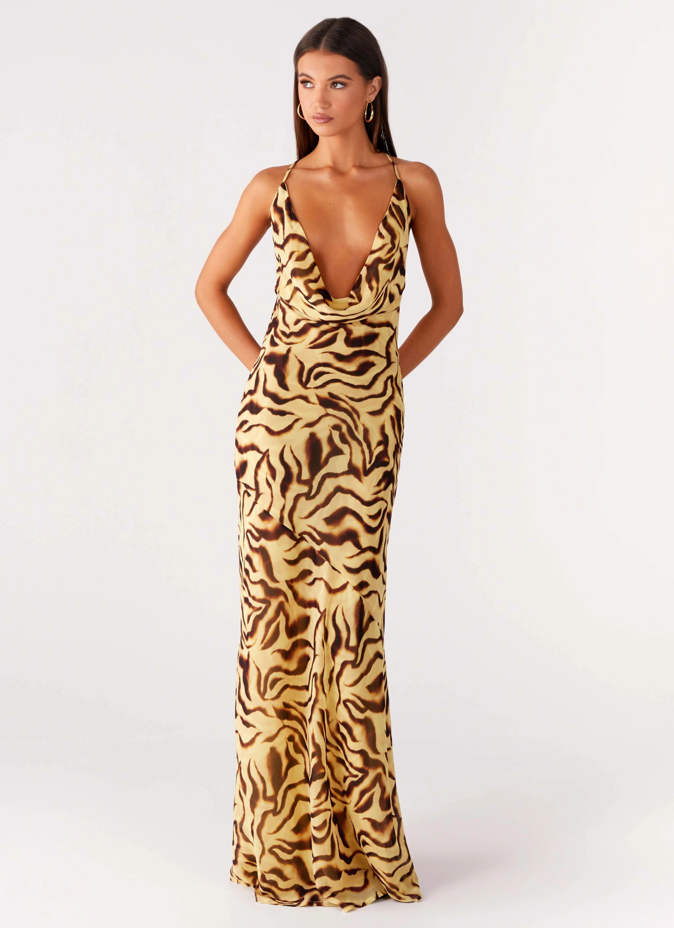 Viva Lune Maxi Dress - Laguna Print Soft Pleats