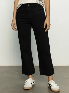 Voyage Standard High Rise Crop Pant Black TaglessDesign Relaxed Waist
