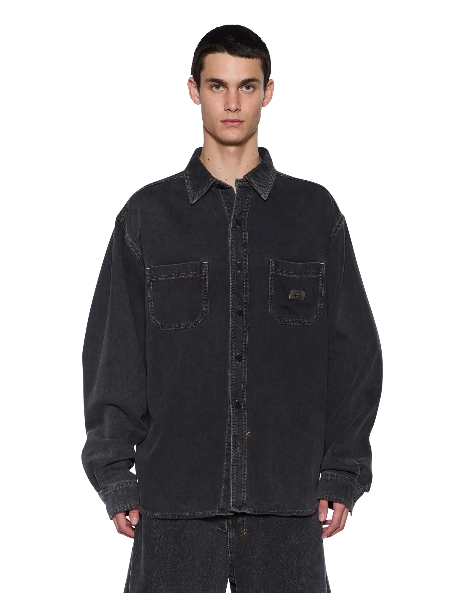 Non Binding Waistline VULTURE DENIM LS SHIRT BAXTER BLACK