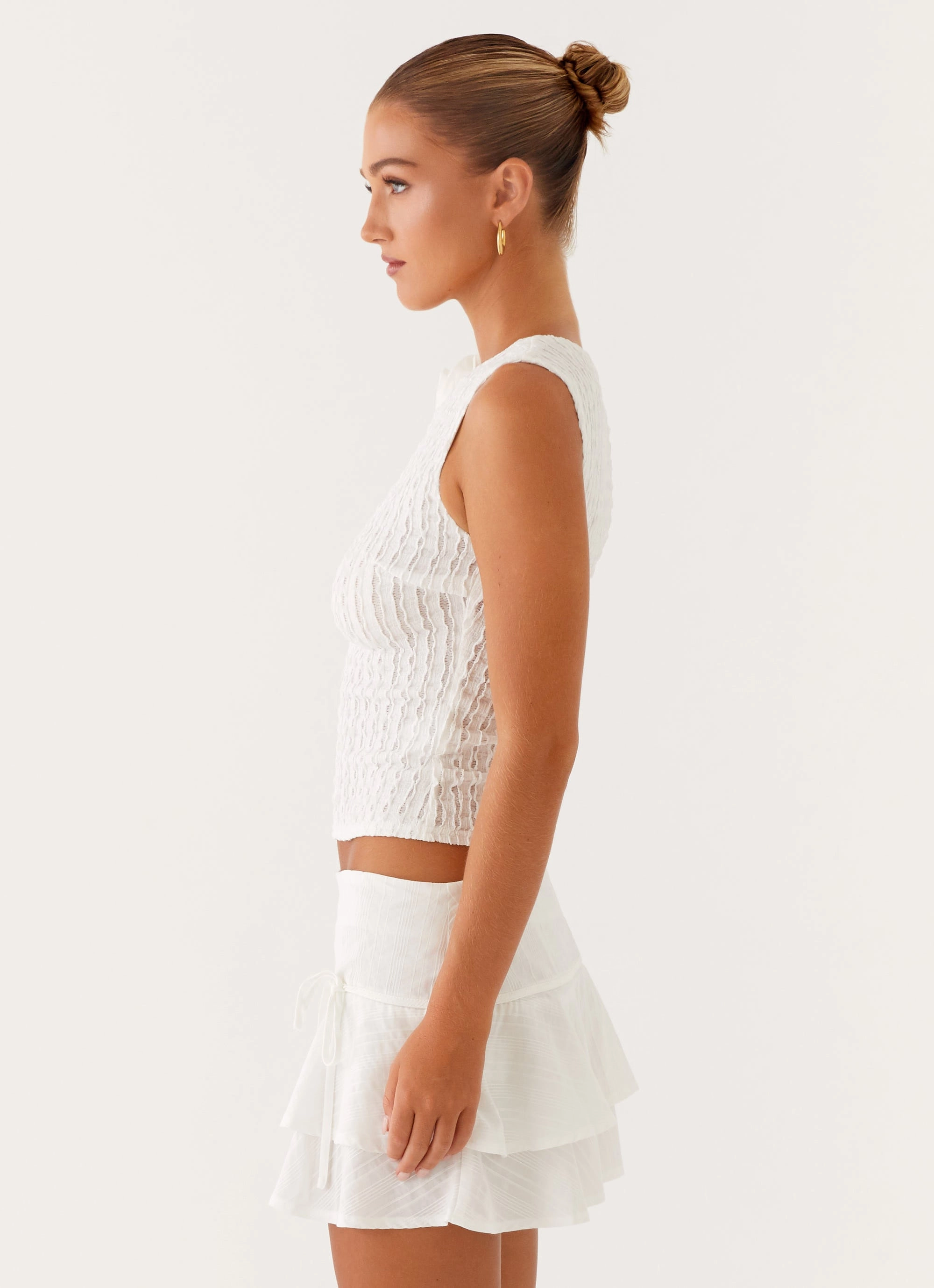 EthicallySourcedMaterial Heather Effect Finish Lisbon Tank Top - White