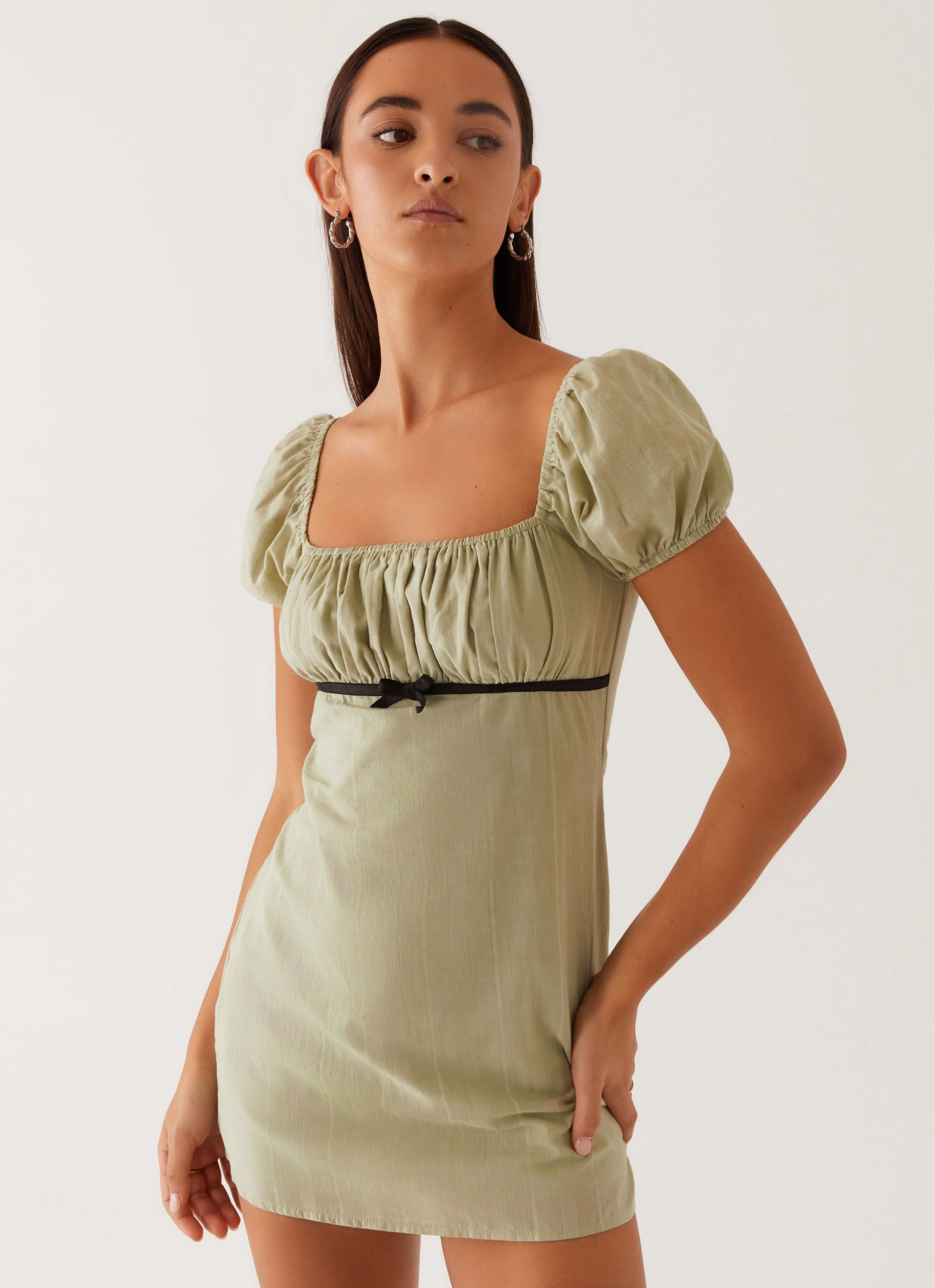 Cool Tone Fran Mini Dress - Pastel Green