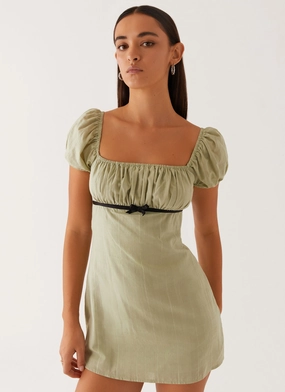 Fran Mini Dress - Pastel Green Daily Wear