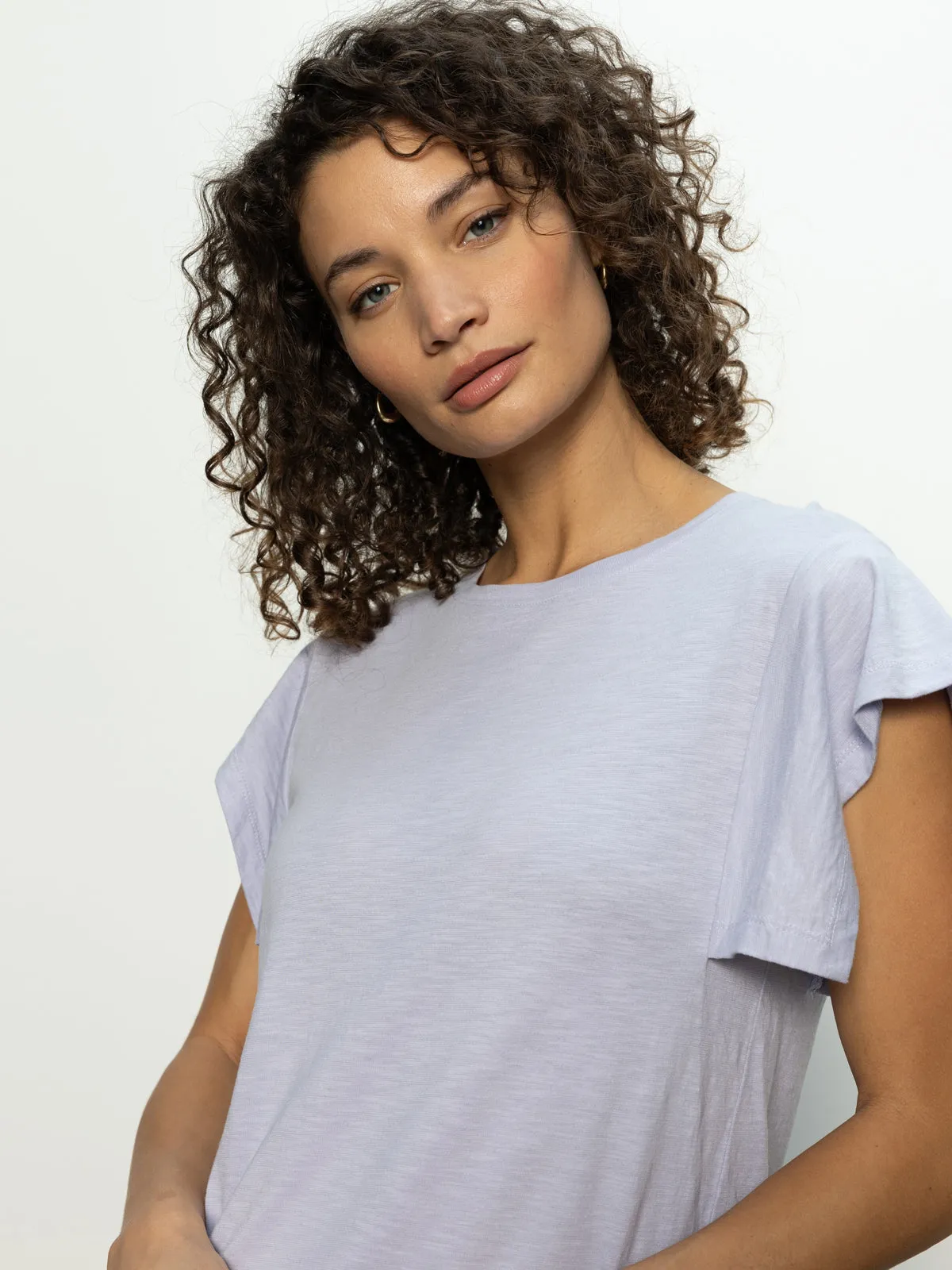 FourWay Stretch Fabric Relaxed Muscle Tee Lavender Mist