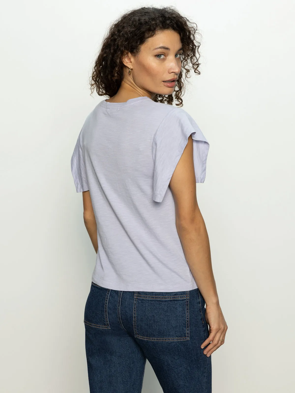 Relaxed Muscle Tee Lavender Mist BambooBlend ZipperedPockets