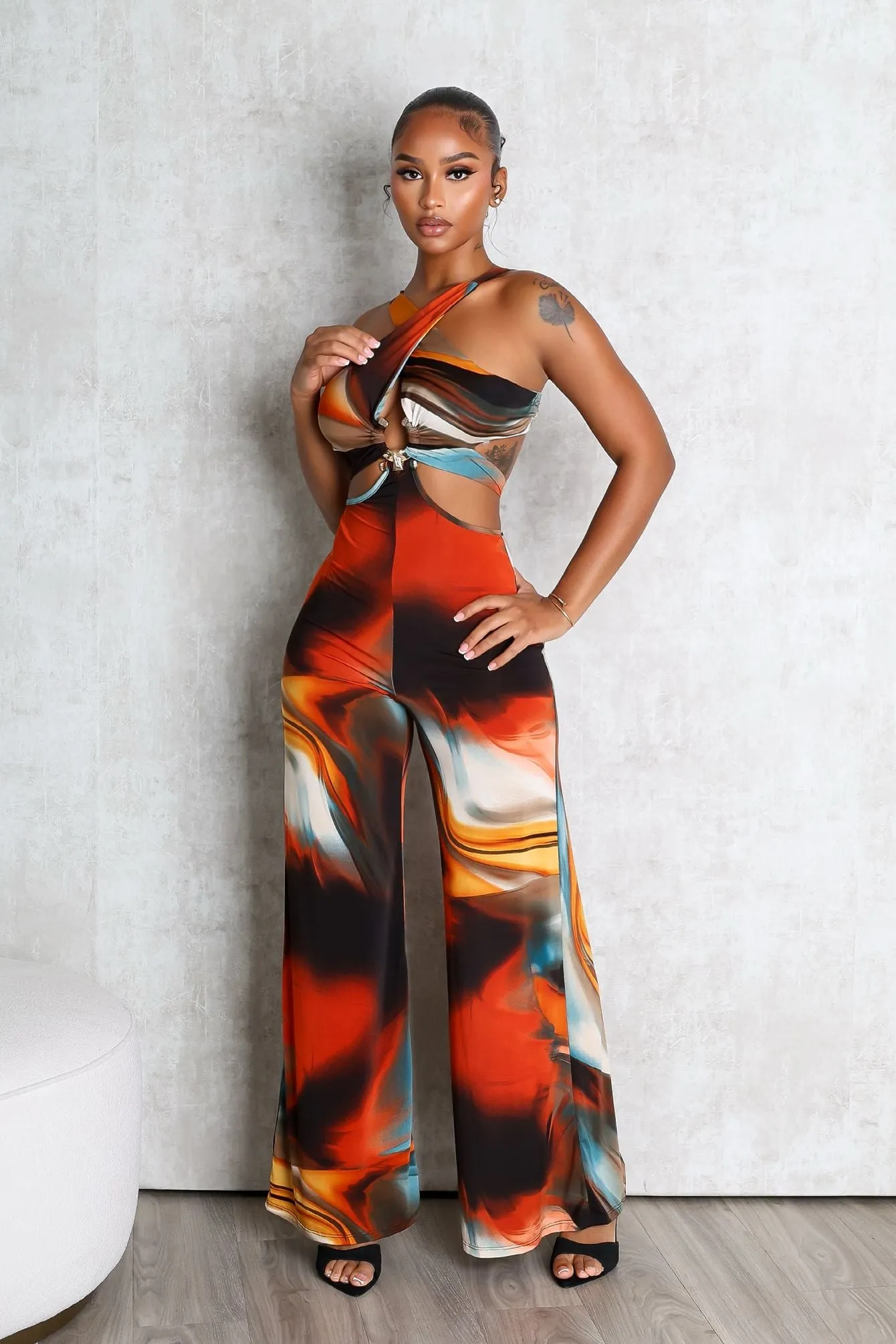 NonChafingEdges Travel Ready Fit Lavia Halter Cut Out Jumpsuit