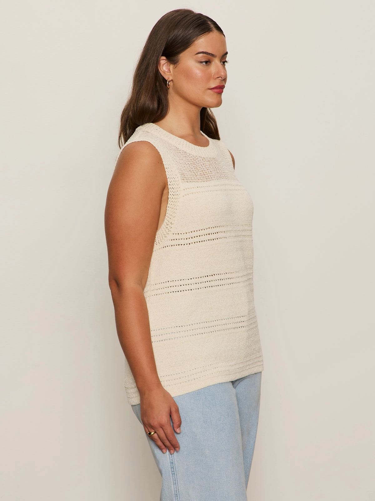 Waves Of Summer Shell Sweater Macrame Extended Sizing Wicking Inner Lining AllDay Comfort