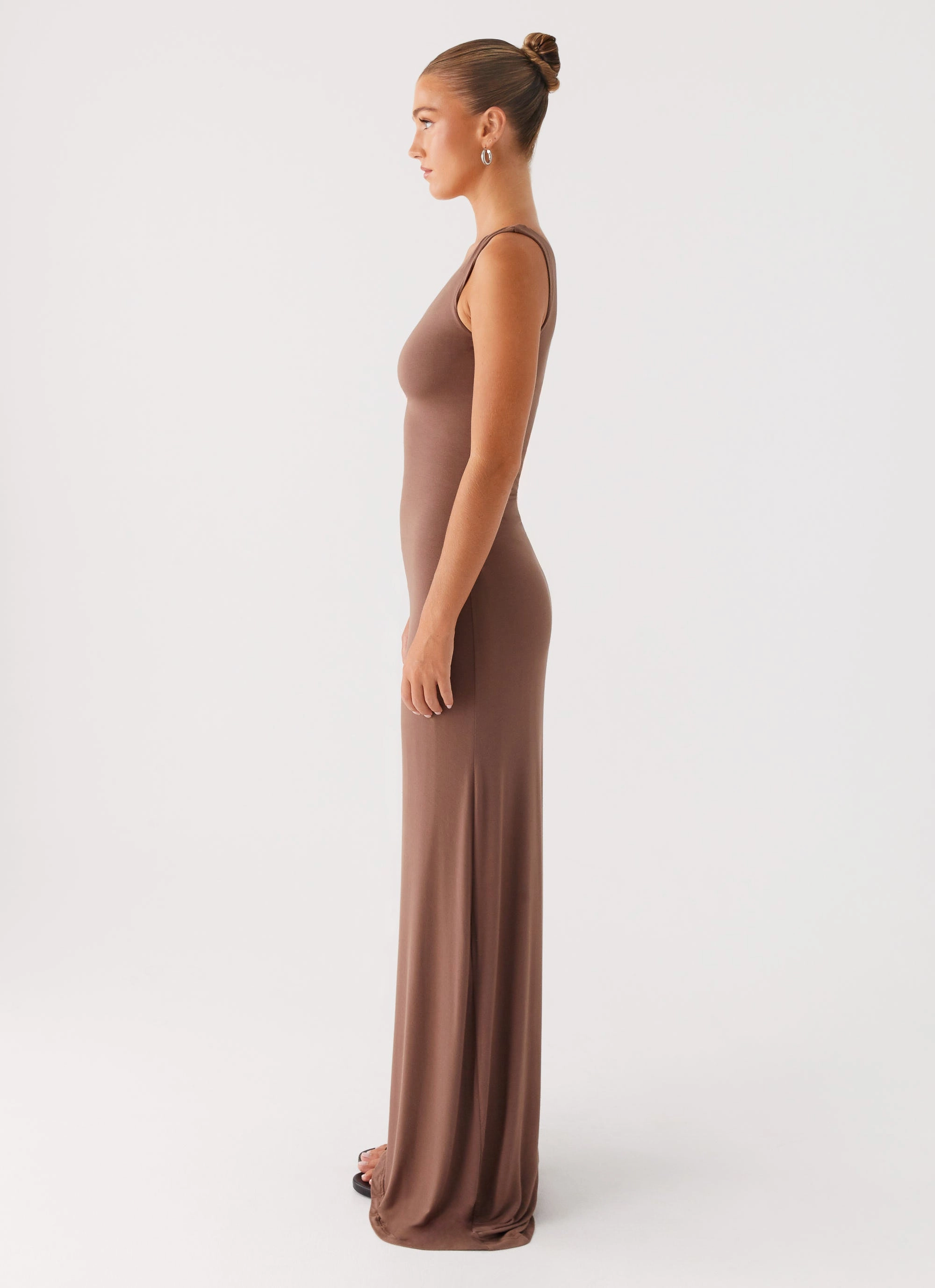 Flattering Design Wear Belted-Style Dalla Maxi Dress - Dark Chocolate