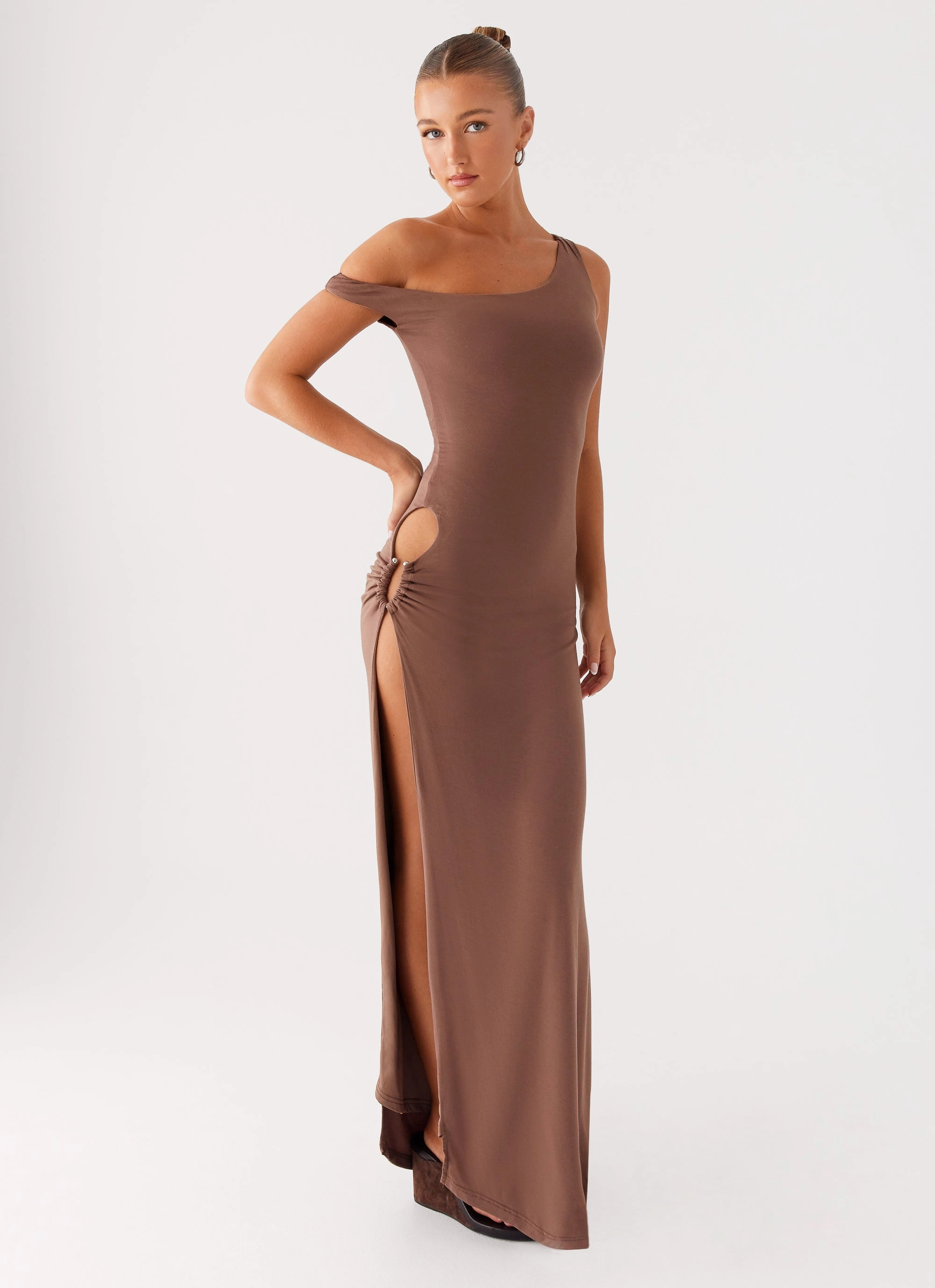 Dalla Maxi Dress - Dark Chocolate AdjustableStraps Breathable Design