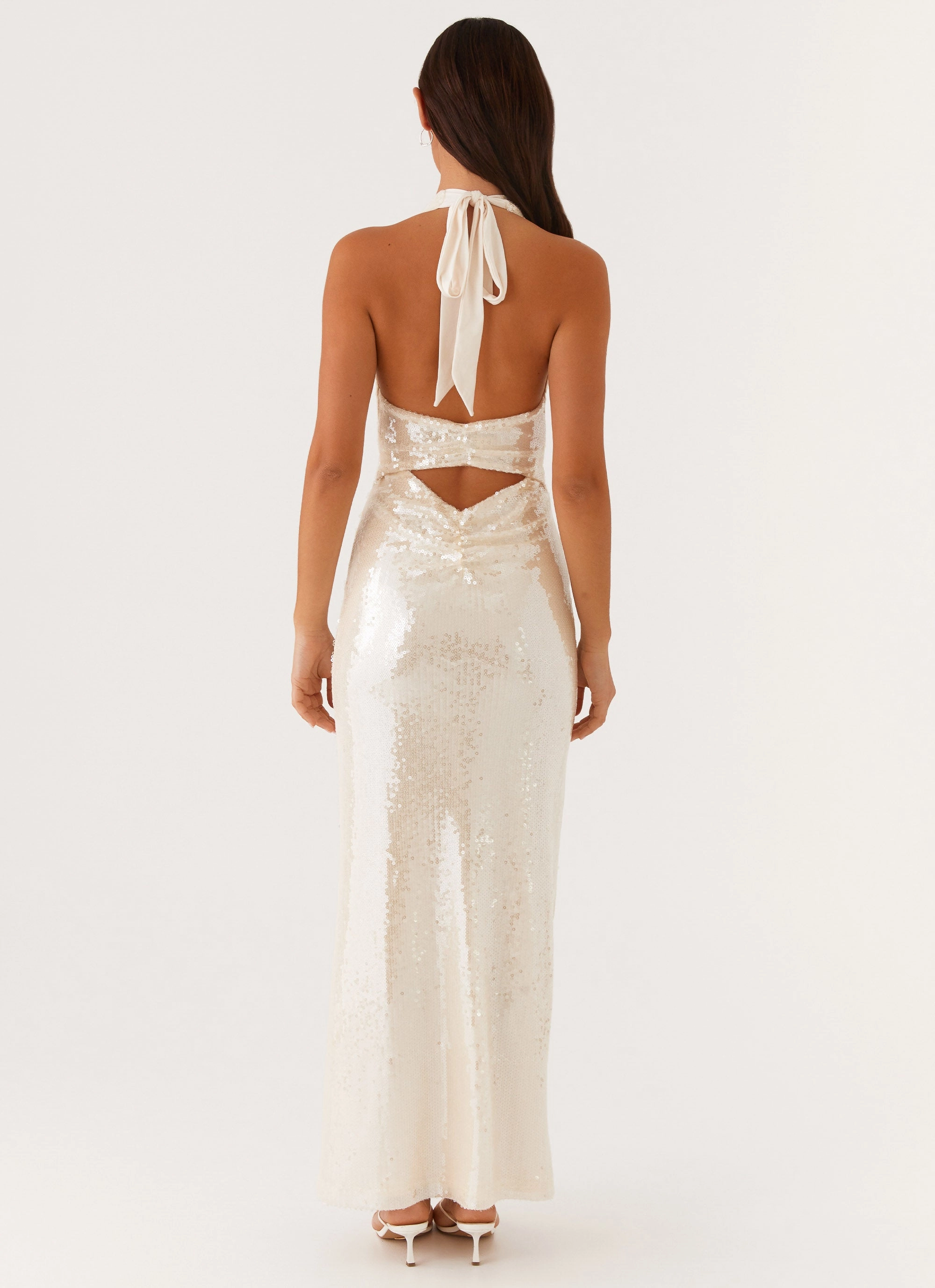 Comfy Yet Stylish Whisked Away Halterneck Maxi Dress - White