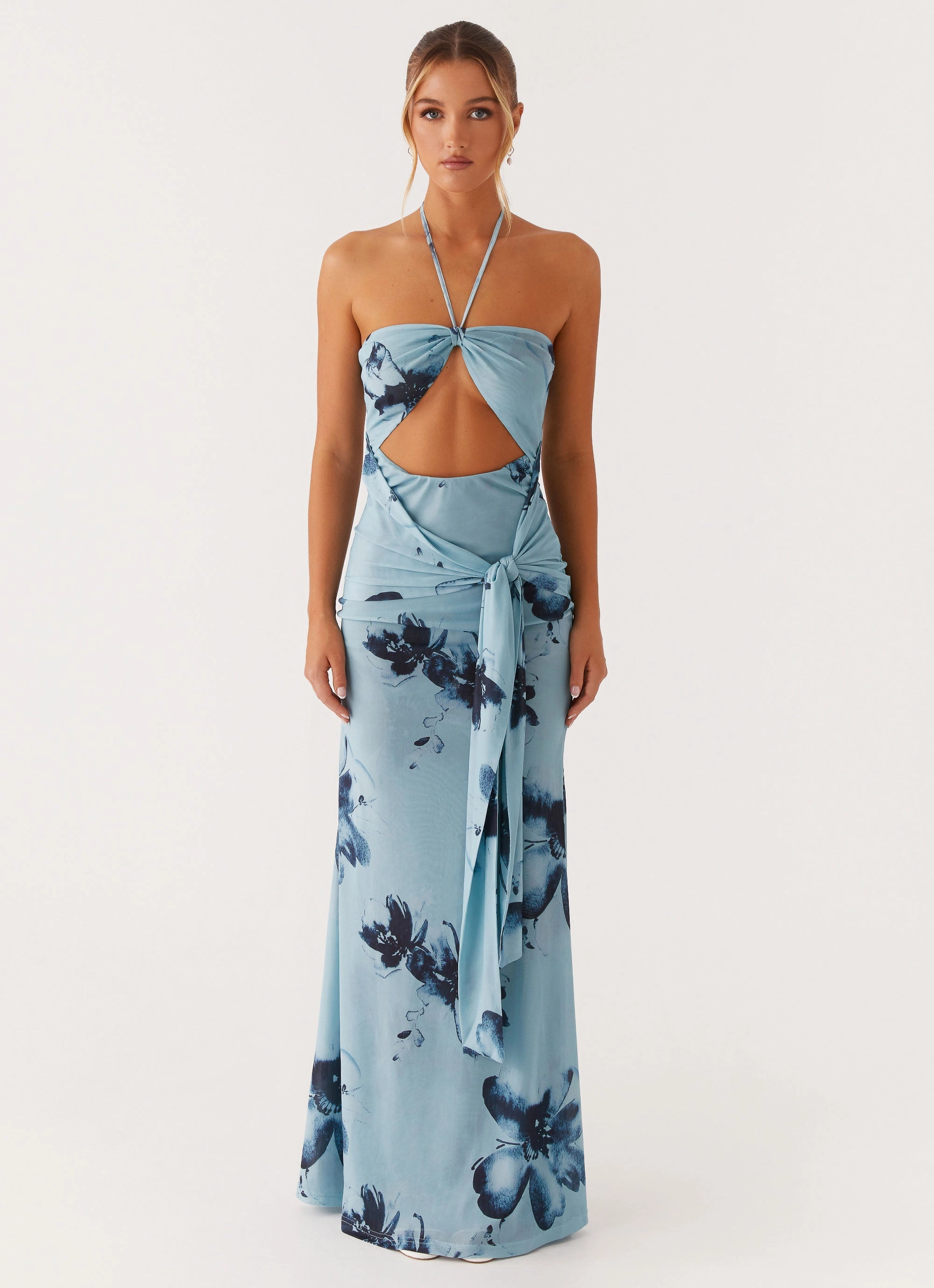 Smooth Wear Antonia Maxi Dress - Black Blue Floral