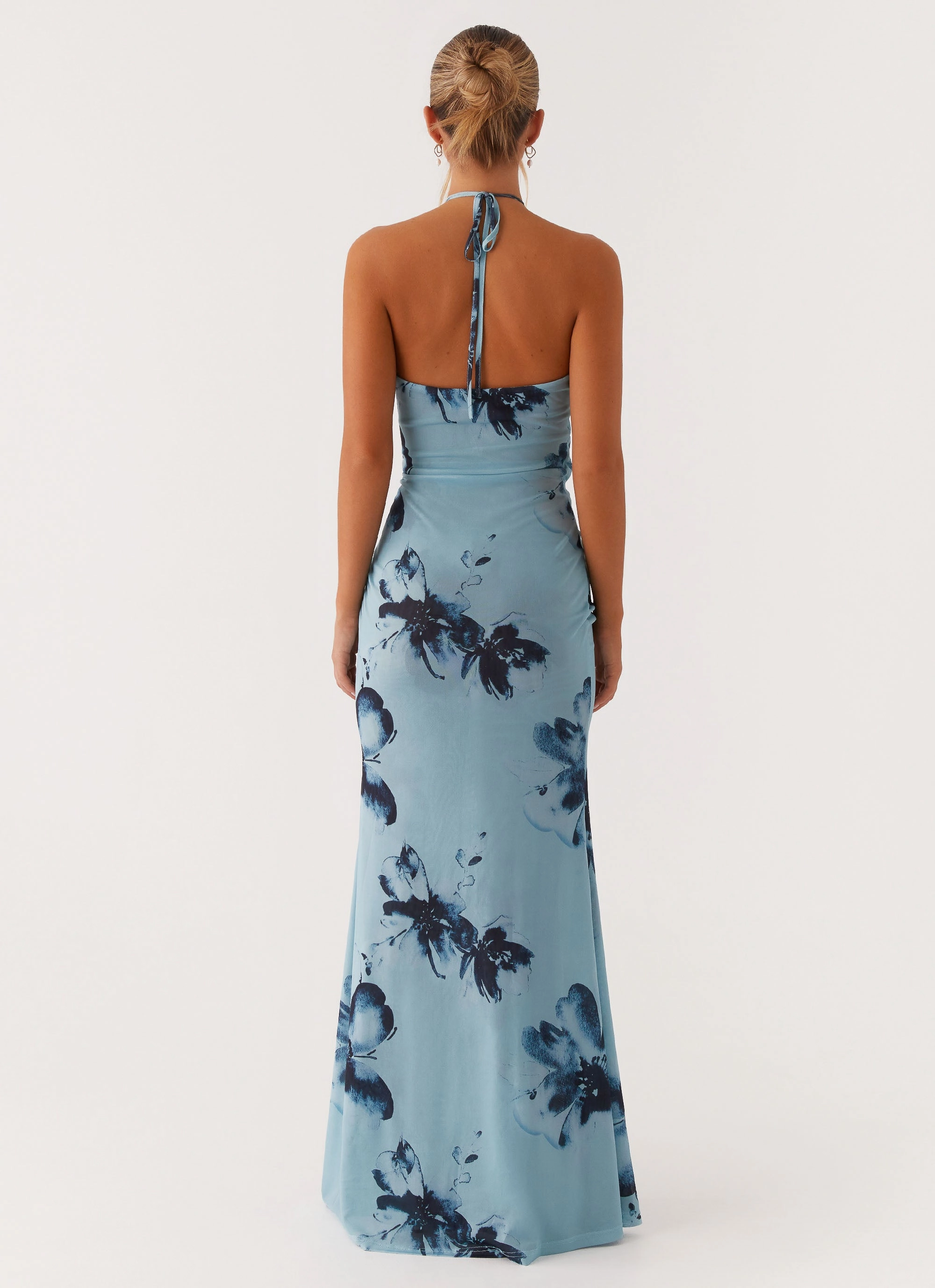 Understated Charm Antonia Maxi Dress - Black Blue Floral