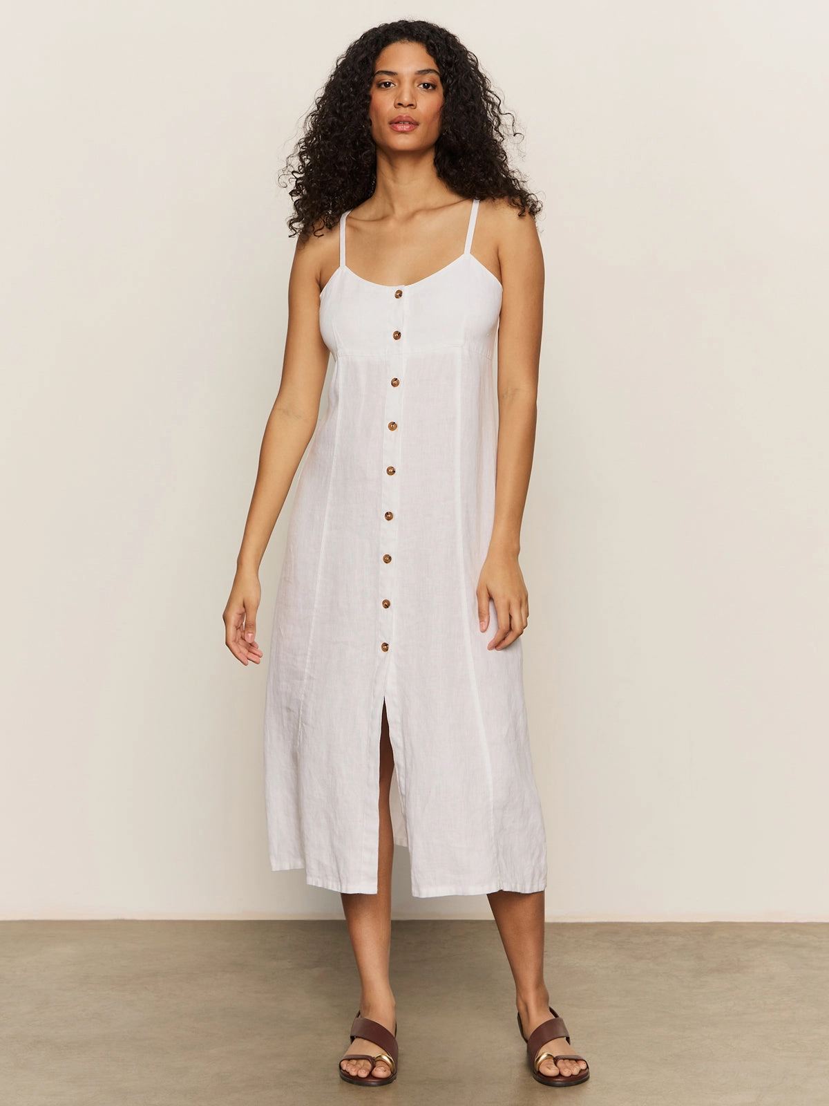 TaglessComfort Wilder Linen Dress Bleached White