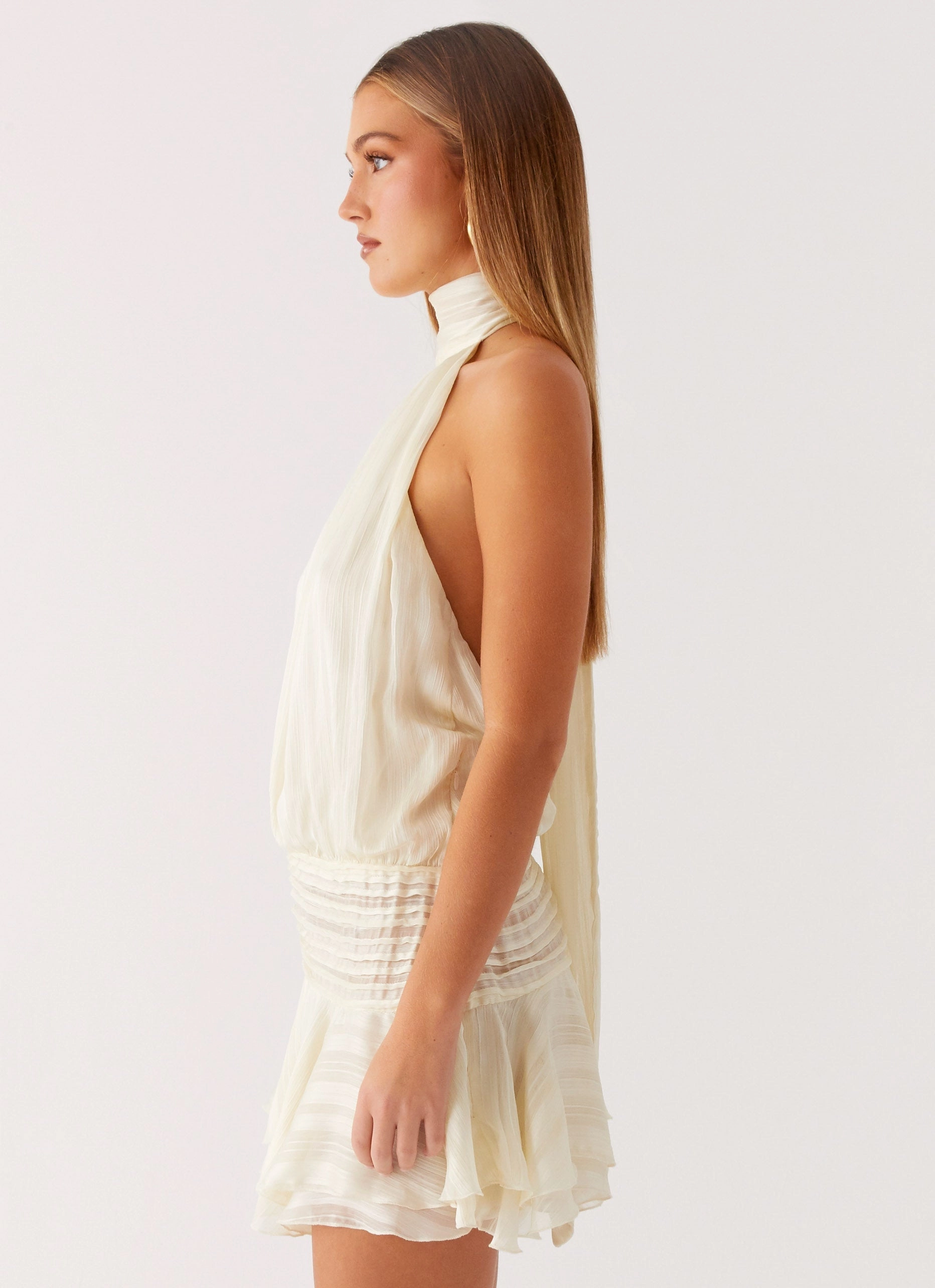 Urban Light Willow Chiffon Mini Dress - Ivory
