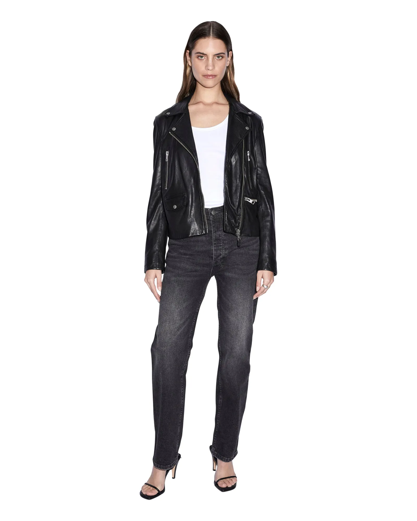 AMPLIFY LEATHER JACKET BLACK Enhance