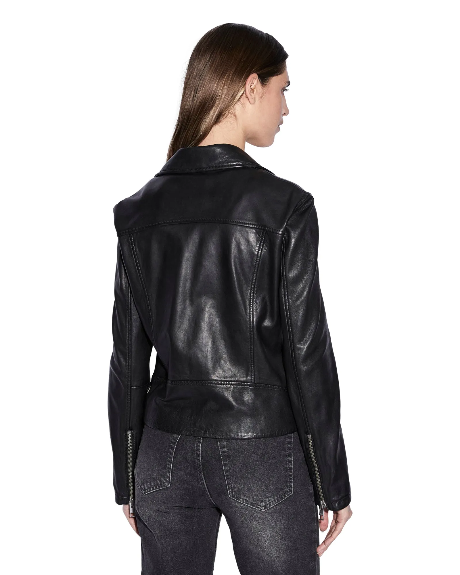 AMPLIFY LEATHER JACKET BLACK Lightweight Outerwear
