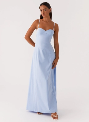 Clean Edge Comfy Detail Clear As Day Maxi Dress - Blue