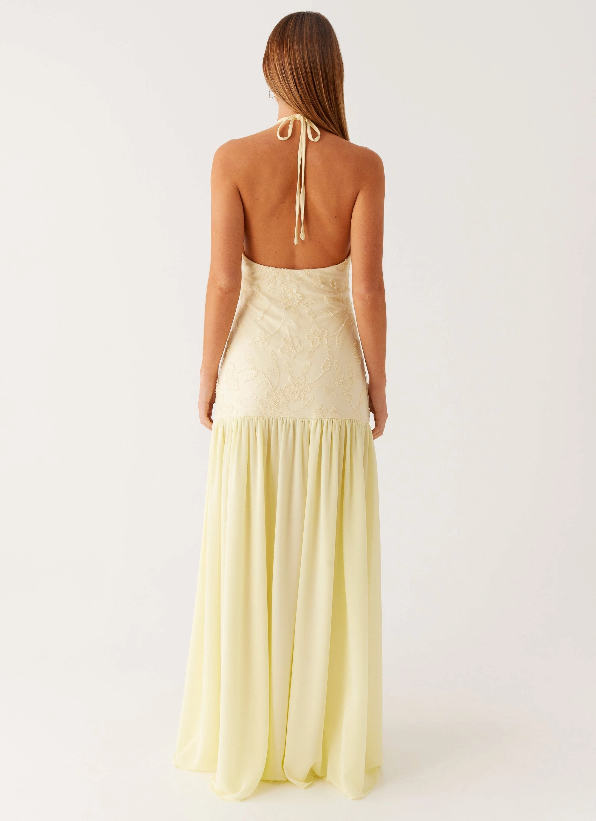 Janelle Beaded Maxi Dress - Yellow Free Step